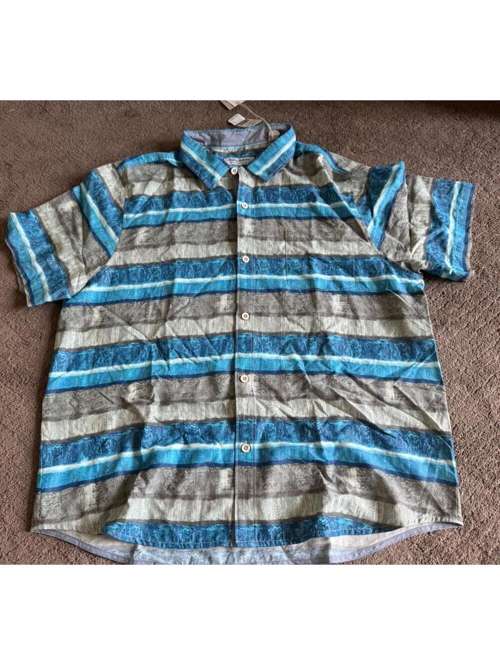 Tommy Bahama Men’s Coconut Point Salvador Stripe Button Up Size XXL $128